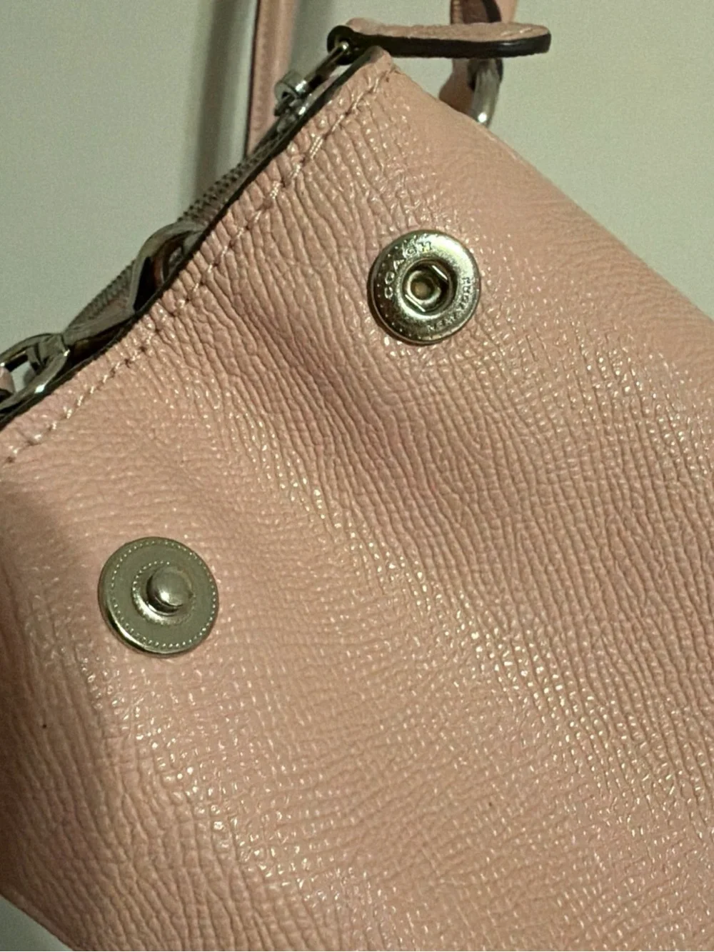 COACH Pink Leather Satchel with Silver Hardware